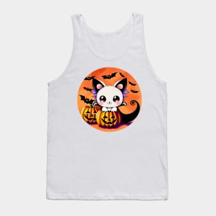 Pumpkin Purrfection: Spooktacular Kitty Delight! Tank Top